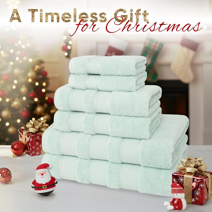 American Soft Linen Salem Turkish Bath Towel Set, 100% Cotton 600 GSM 6 Piece - Image 2