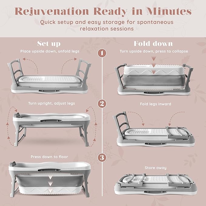 Portable Bathtub for Adult- Extra Large 56" Foldable Collapsible tub. - Image 3