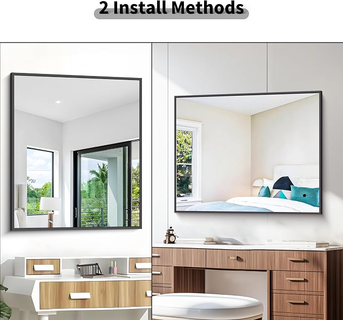 BONEWEI Bathroom Mirror, 30x36 inch Wall Mirror - Image 6