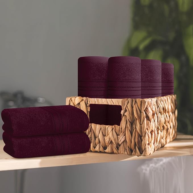 BOUTIQUO Ultra Soft Cotton Washcloths, Contains 12 Piece Face Cloths 12x12 inch - Image 3
