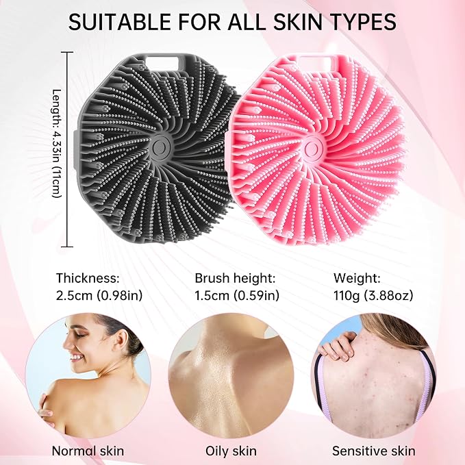 2Pcs Silicone Body Scrubber, Food-Grade Scrubbies - Image 5