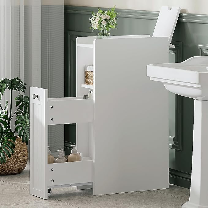 ChooChoo Slim Bathroom Storage Cabinet, Small Narrow Storage Organizer - Image 6