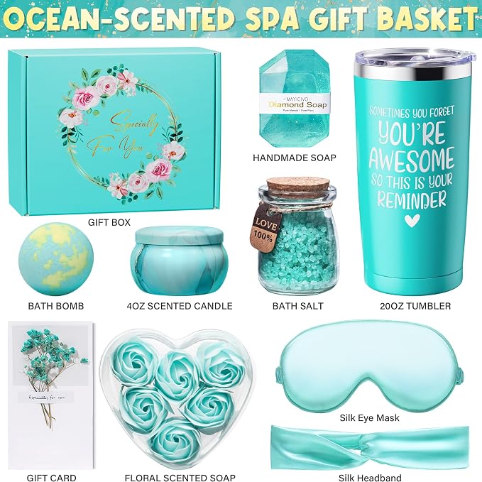 Birthday Gifts for Women Friendship, Ocean Relaxing Spa Gifts Basket for Women - Image 3