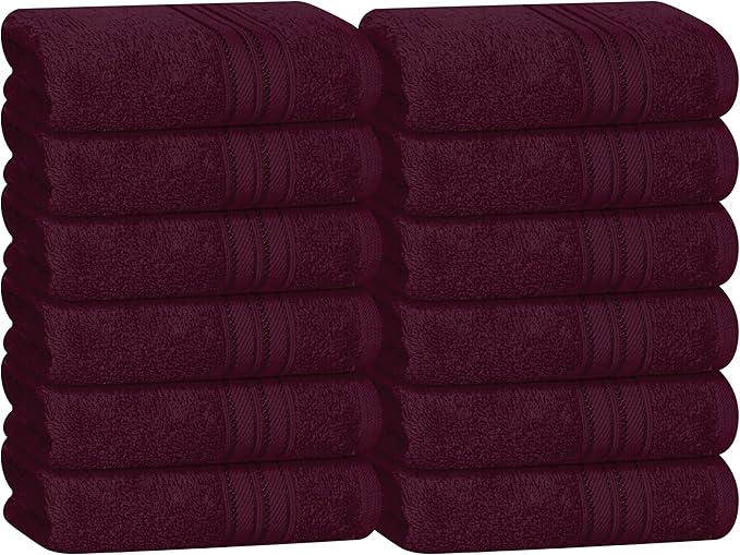 BOUTIQUO Ultra Soft Cotton Washcloths, Contains 12 Piece Face Cloths 12x12 inch by BOUTIQUO