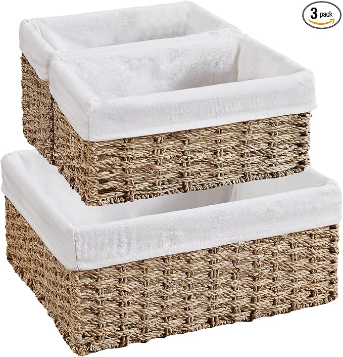 Vagusicc Wicker Basket, Seagrass Wicker Storage Basket by Vagusicc
