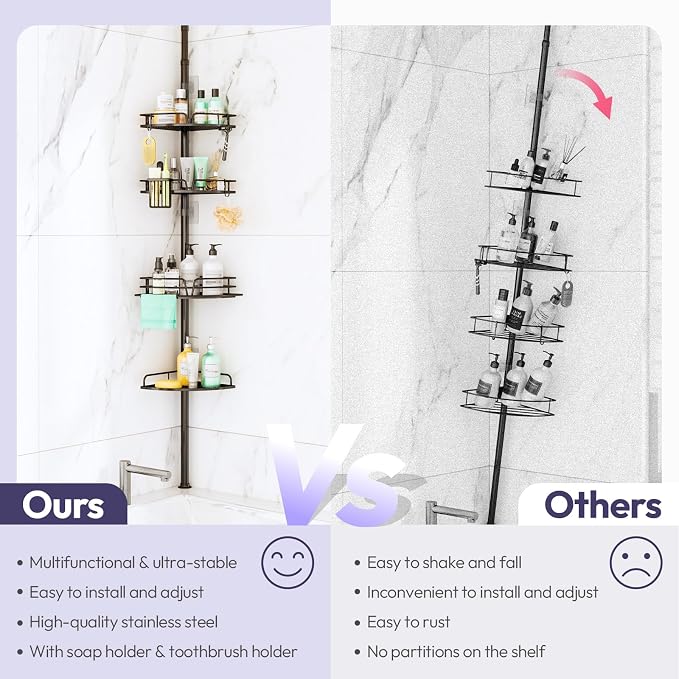SWTYMIKI Shower Caddy Tension Pole - Image 3