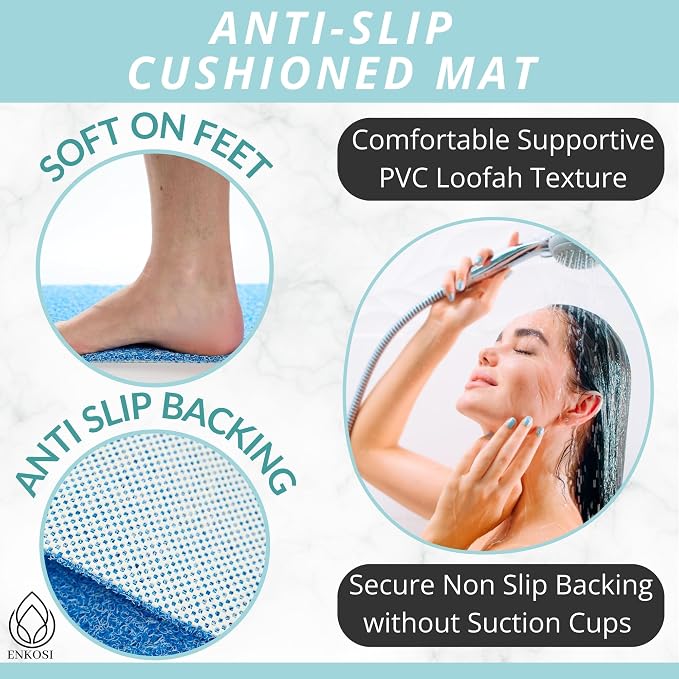 ENKOSI Loofah Non-Slip Shower and Bath Mat - Image 2