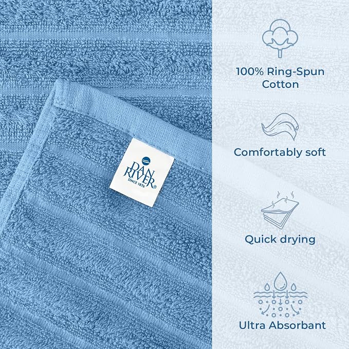 DAN RIVER Pack of 2 Bath Sheet 35x70 Inches, Ribbed Luxury Bath Towel Set - Image 3