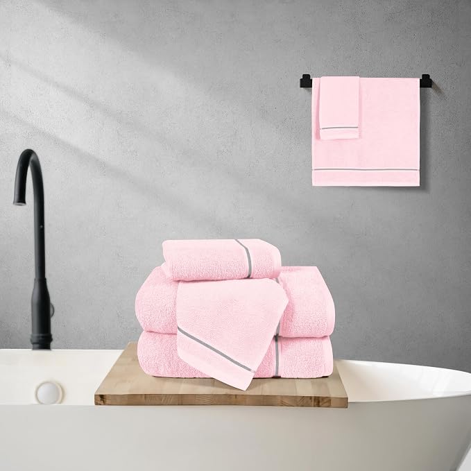 MyOwn Ultra Soft 6 Pack Cotton Towel Set, Contains 2 Bath Towels 28x55 inch - Image 4
