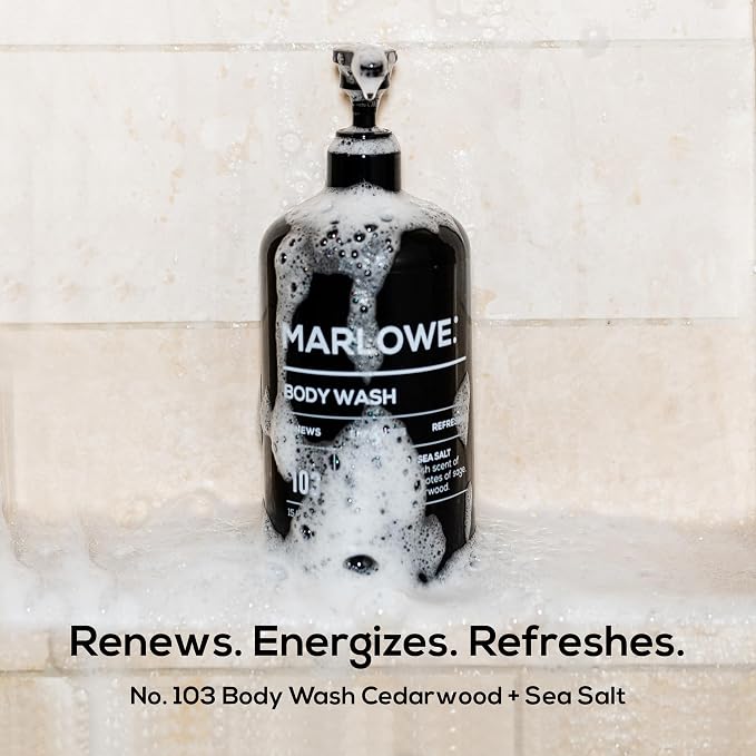 MARLOWE. No. 103 Body Wash 15 oz Pump, Cedarwood + Sea Salt, Energizing & - Image 2