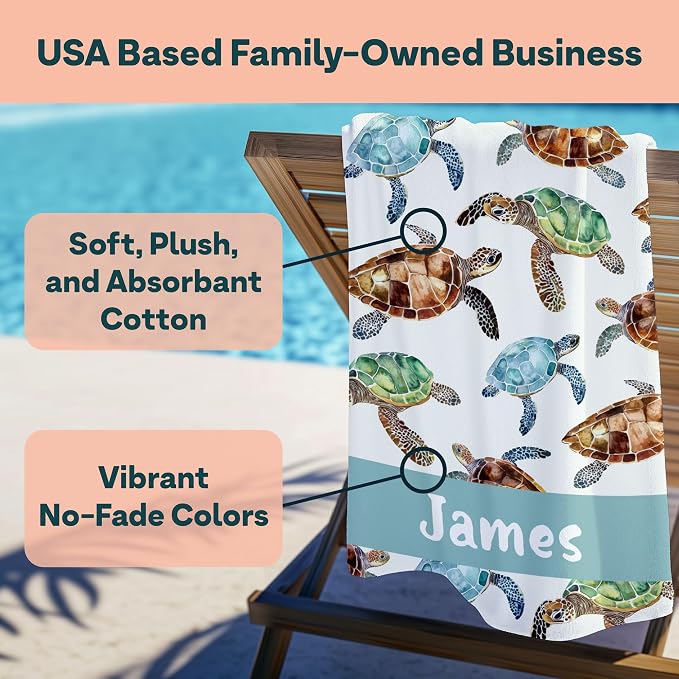 Ships Next Day - Personalized Beach Towel - Image 3