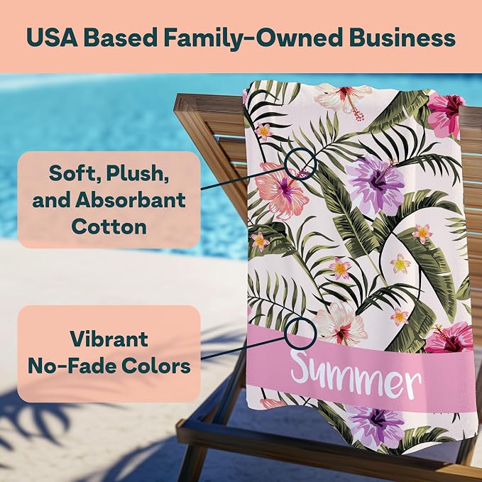 Ships Next Day - Personalized Beach Towel - Image 3