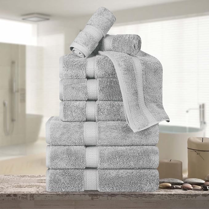 BNM Egyptian Cotton Heavyweight Towels, 800 GSM, Face/ Washcloths, Hand Towels - Image 2