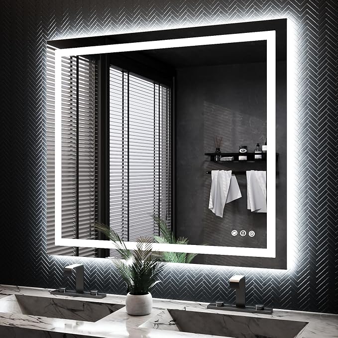 ISKM 40'' x 36'' LED Mirror for Bathroom Lighted Vanity Mirror for Wall Front by ISKM-IStillKeepMovin