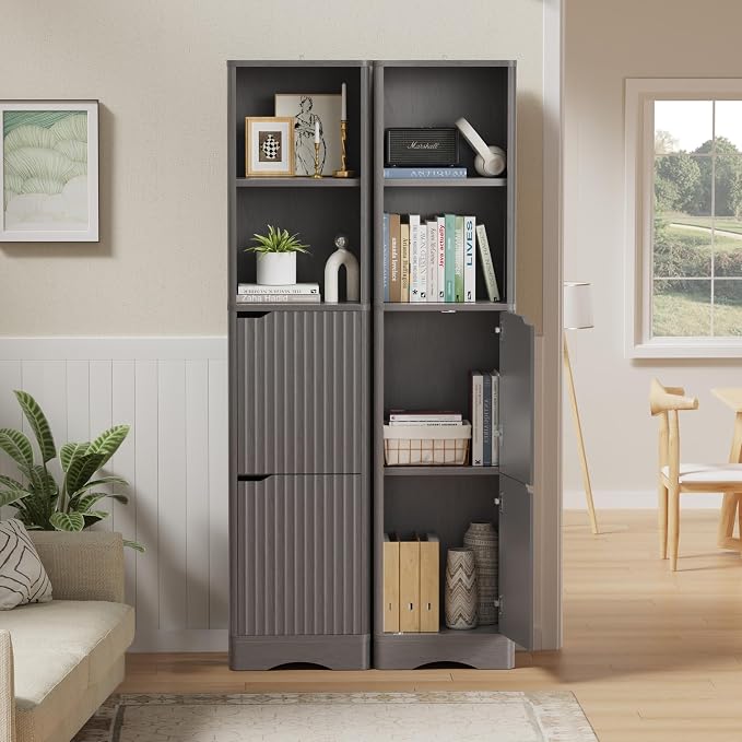 67" Tall Bathroom Organizer and Storage, Narrow Storage Cabinet - Image 8