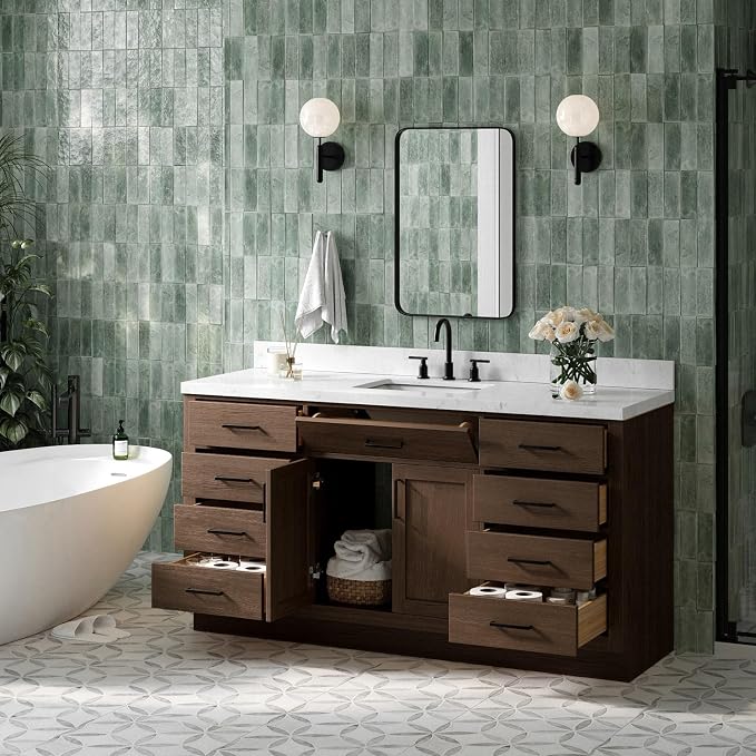 ARIEL Hepburn 66 Inch Single Rectangular Sink Bathroom Vanity - Image 2