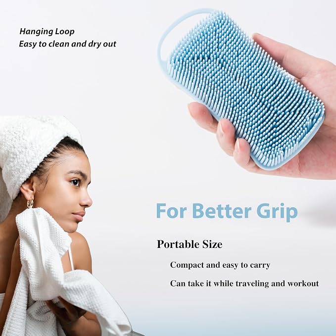 2 PC Silicone Body Scrubber, 2 in 1 Exfoliating Shower Bath Scrubber, Soft - Image 5