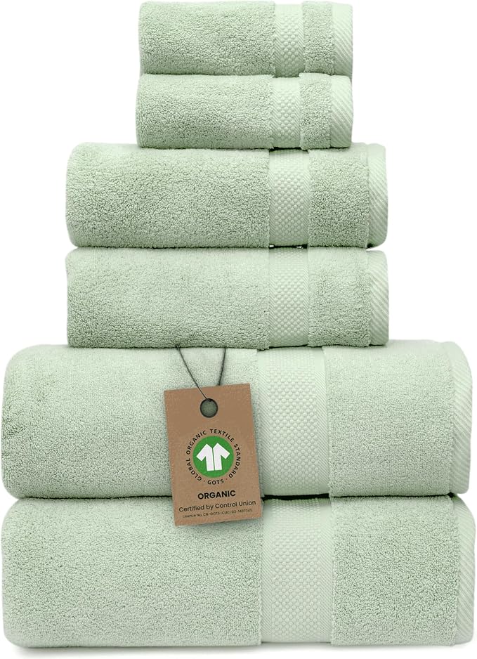 100% Organic Zero-Twist Cotton Towels by AlusaHome