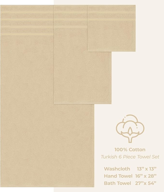 American Soft Linen Luxury 6 Piece Towel Set, 2 Bath Towels 2 Hand Towel 2 - Image 5