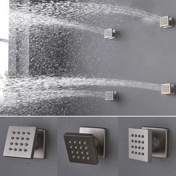 Brushed Nickel 16X24 inch Ceiling Mounted Rain Shower Head System, Digital - Image 4