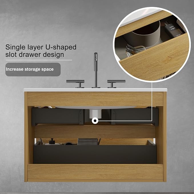 Floating Wall Mounted Bathroom Vanity - Image 4