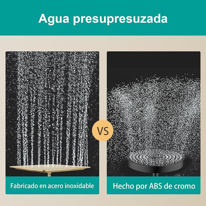 Square Rain Shower Head, High Flow Stainless Steel, Work - Image 6