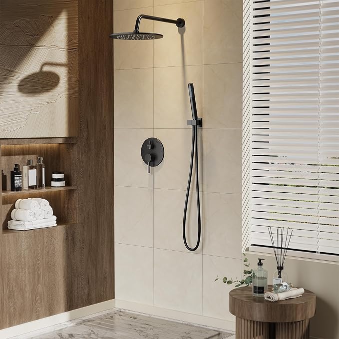 Gabrylly Black Shower Faucet Set, Wall Mounted System - Image 2