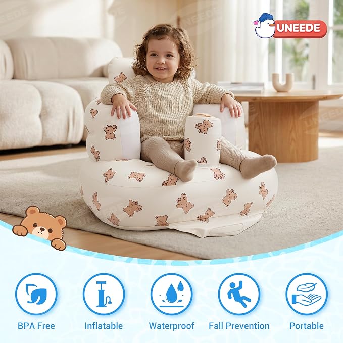 UNEEDE Inflatable Baby Seat for 3 Months & Up, Infant Floor Chair for Sitting Up - Image 6