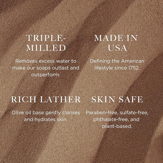 Caswell-Massey Triple Milled Heritage Woodgrain Sandalwood Three-Soap Set - Image 3