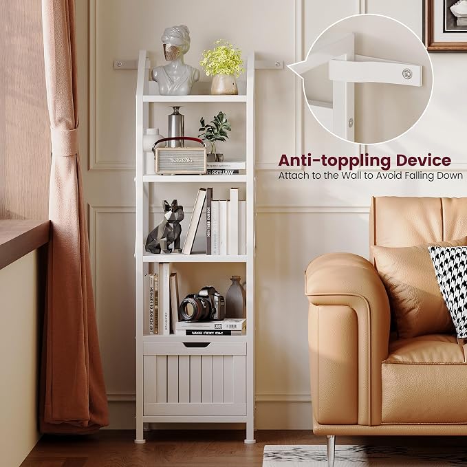 Bathroom Floor Cabinet, 5-Tier Bathroom Storage Organizer Rack - Image 7