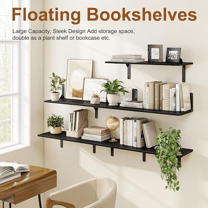 16" W x 12" D Black Floating Shelves - Image 5
