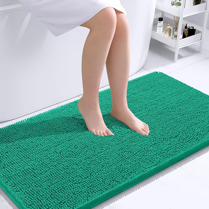 OLANLY Bathroom Rugs 44x24, Extra Soft Absorbent Chenille Bath Rugs, Rubber by OLANLY