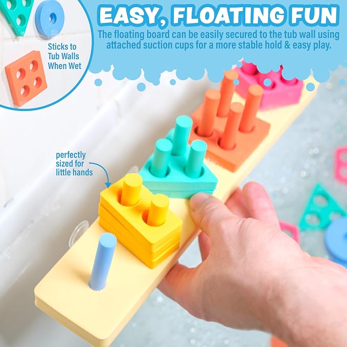 Tub Works® Splash, Stack & Sort™ Shape Sorter & Stacking Toddler Bath Toy | 20 - Image 4