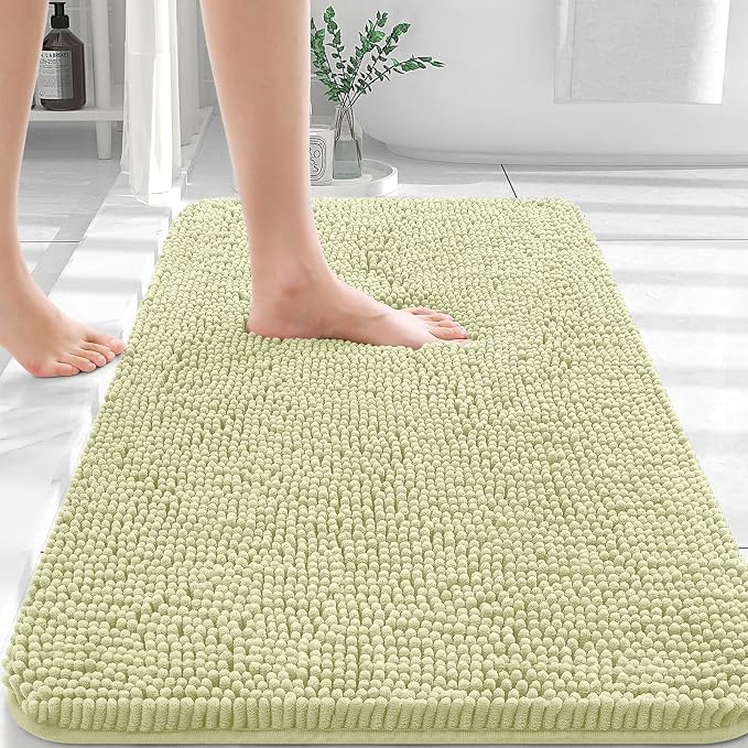 OLANLY Bathroom Rugs 30x20, Extra Soft Absorbent Chenille Bath Rugs, Rubber by OLANLY