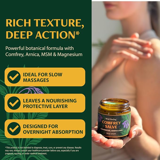 Wild Healing Comfrey Salve – Concentrated Herbal Balm - Image 5