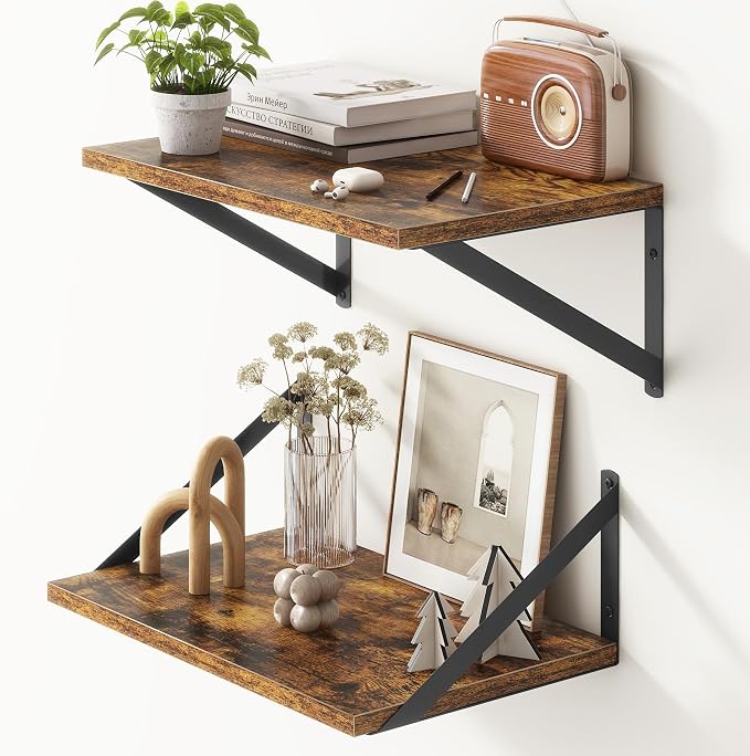10 Inch Deep Floating Shelves, Floating Shelf 16 Inch Long, Deep Shelf by FunMemories