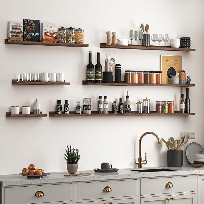 Heimlove Picture Ledge Shelf, Floating Shelves Set of 2, 36 Inches Picture Shelf - Image 6