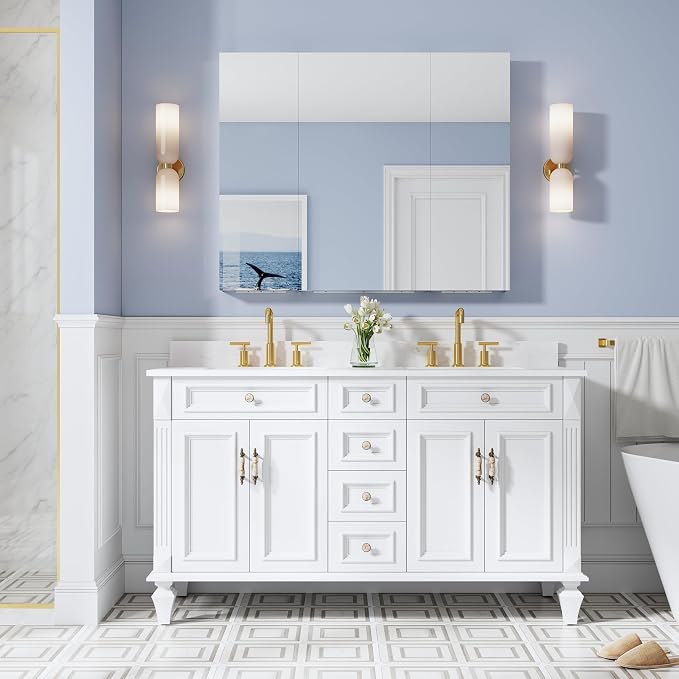 WELLFOR 44" x 36" Bathroom Medicine Cabinet - Image 10