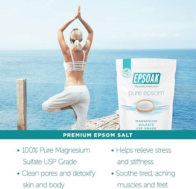 Epsoak Epsom Salt – 10 lb, Magnesium Sulfate USP, Made in USA, and Soaking - Image 4