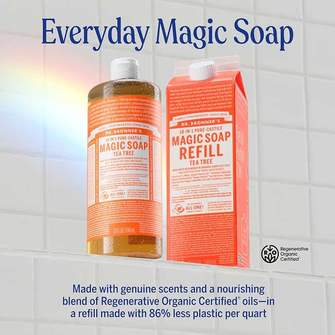 Dr. Bronner's Pure-Castile Magic Soap Liquid- Made - Image 3