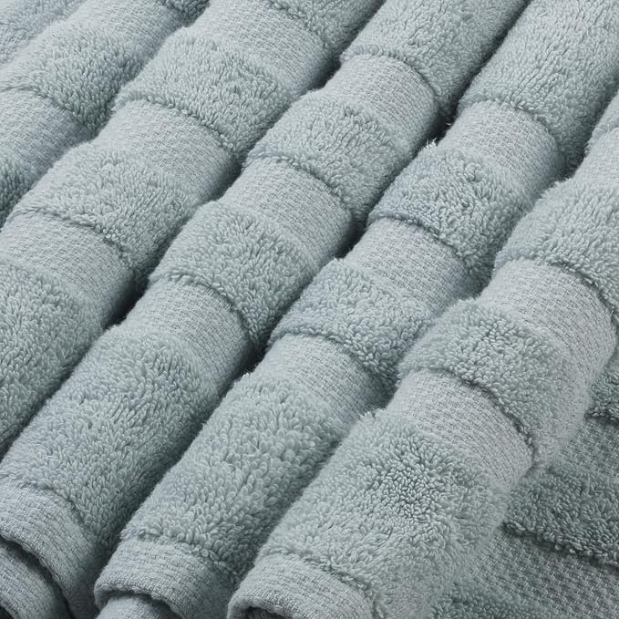 SOFE H&L | Olea Luxury Turkish Cotton Bath Towels Set of 4 : 4 Wash Cloths - Image 5