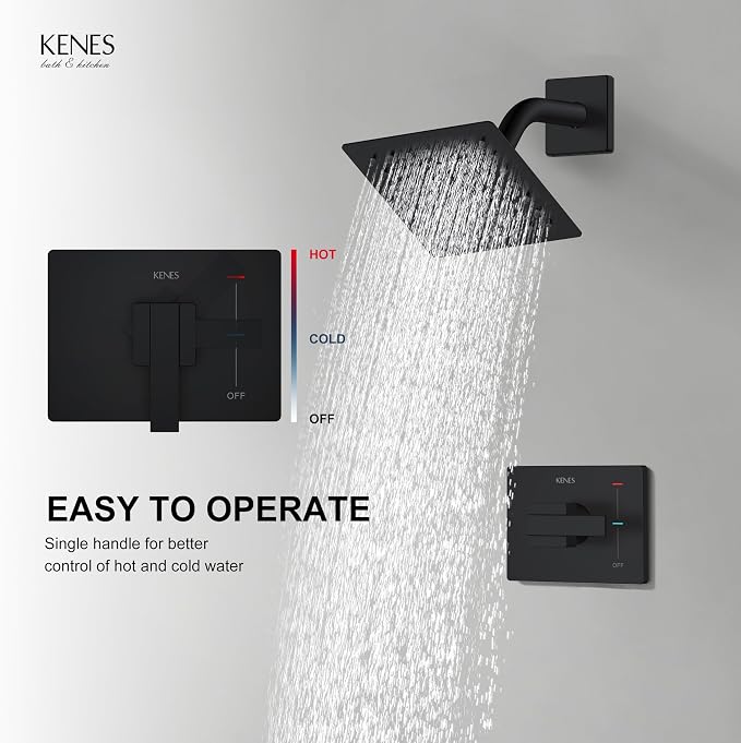 KENES Matte Black Shower Faucet - Image 4