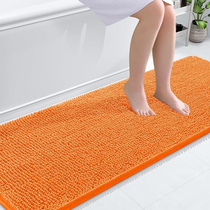 OLANLY Bathroom Rugs 70x24, Extra Soft Absorbent Chenille Bath Rugs, Rubber by OLANLY
