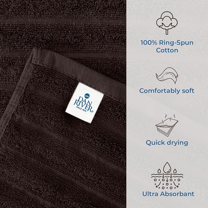 DAN RIVER Pack of 2 Bath Sheet 35x70 Inches, Ribbed Oversized Bath Sheets Towels - Image 3