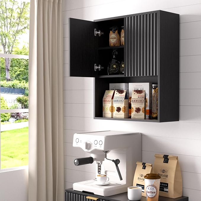Fluted Bathroom Wall Cabinet Over The Toilet Storage, Wall Mounted Cabinet - Image 7