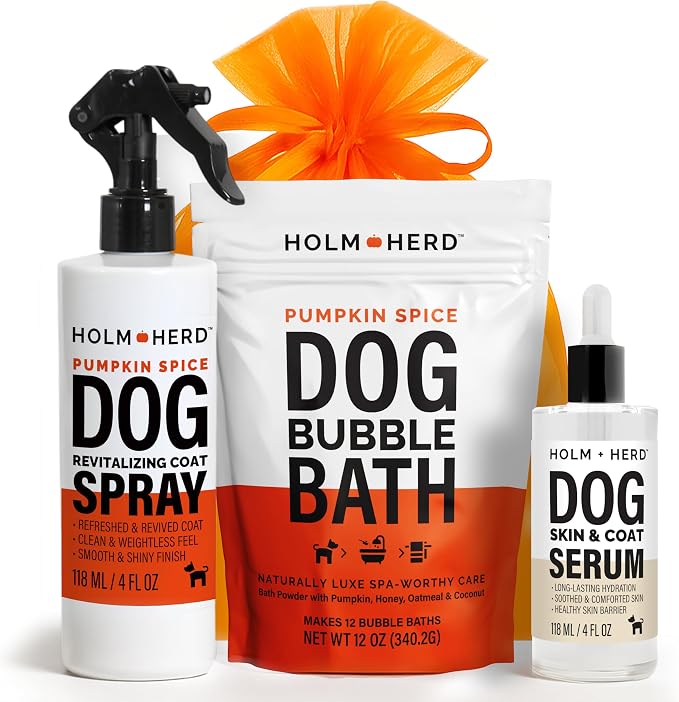 Pumpkin Spice Dog Care Gift Bundle – 3 Piece Grooming Set by HolmHerd