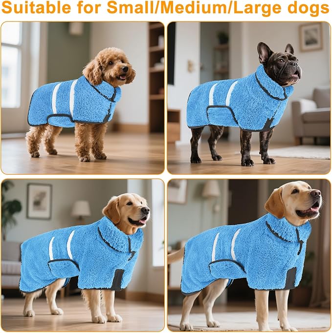 Bienbee Dog Bathrobe, Quick Drying Super Absorbent Dog Robes - Image 5