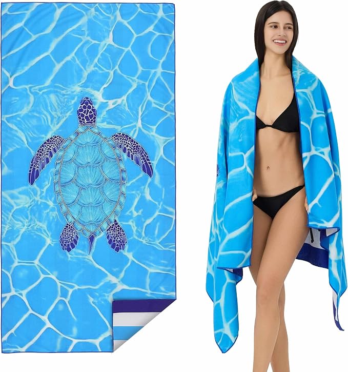 Microfiber Extra Large, Oversized Cute Turtle/Shark Beach Towels - Image 8