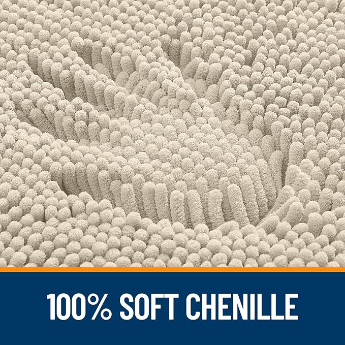OLANLY Bathroom Rugs 24x16, Extra Soft Absorbent Chenille Bath Rugs, Rubber - Image 3