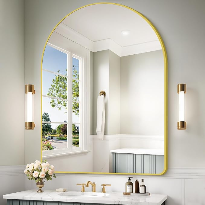 Arched Bathroom Mirror, Wall Mounted Mirror, Living Room, Vertically Hanging or - Image 2